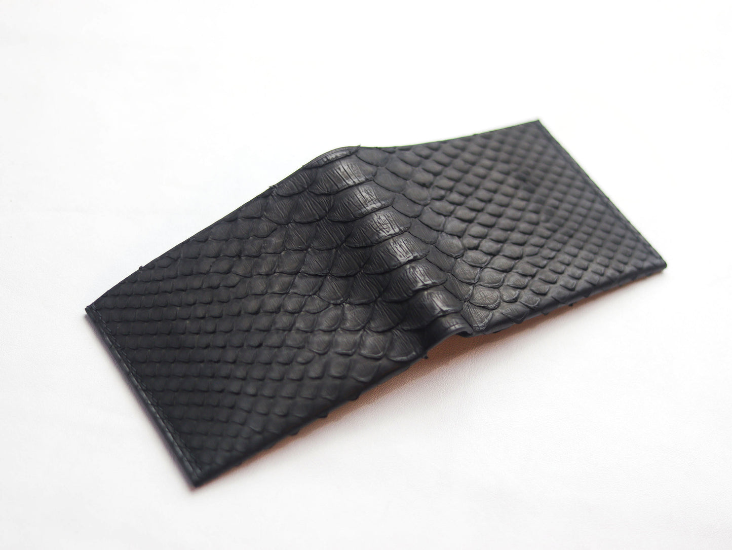 ATTICUS - RAVEN BLACK PYTHON SKIN BIFOLD WALLET