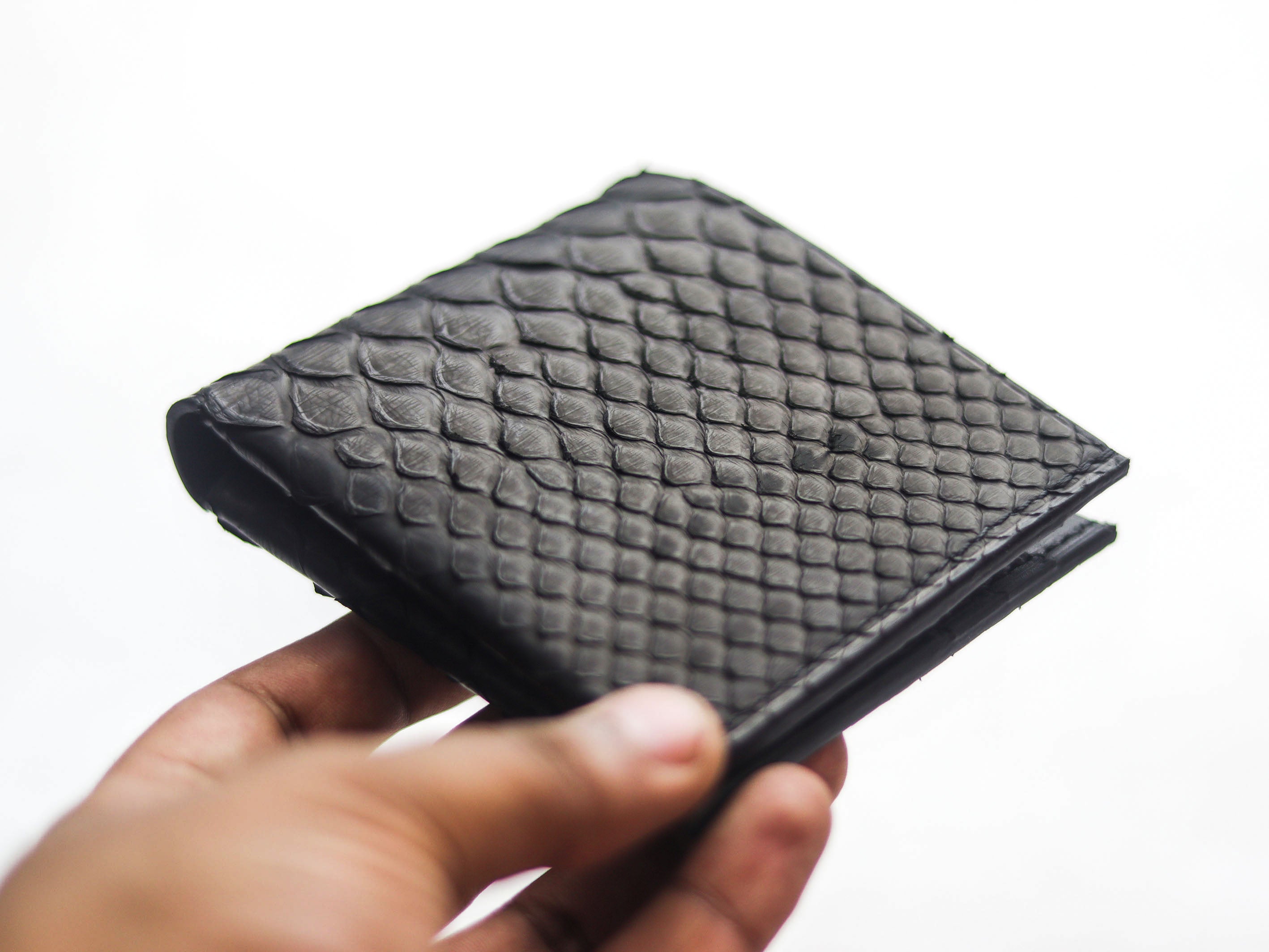 Python Skin Exotic Leather Bifold Wallet Men – My Store