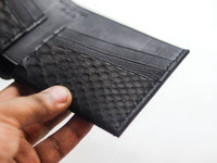 ATTICUS - RAVEN BLACK PYTHON SKIN BIFOLD WALLET