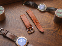 TAN BROWN HAND-CRAFTED WATCH STRAPS - FULL STITCHED