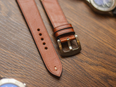 TAN BROWN HAND-CRAFTED WATCH STRAPS - MINIMAL STITCHED