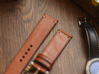 TAN BROWN HAND-CRAFTED WATCH STRAPS - MINIMAL STITCHED