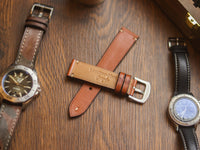 TAN BROWN HAND-CRAFTED WATCH STRAPS - MINIMAL STITCHED