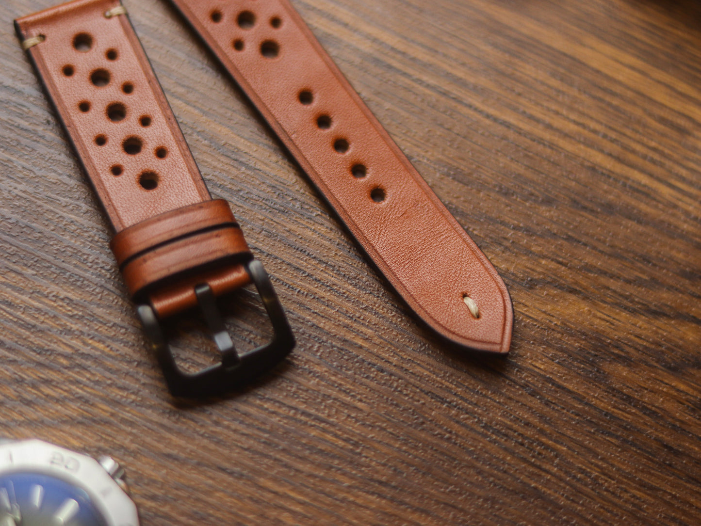 TAN BROWN HAND-CRAFTED WATCH STRAPS - RALLY