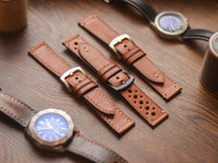 TAN BROWN HAND-CRAFTED WATCH STRAPS - RALLY