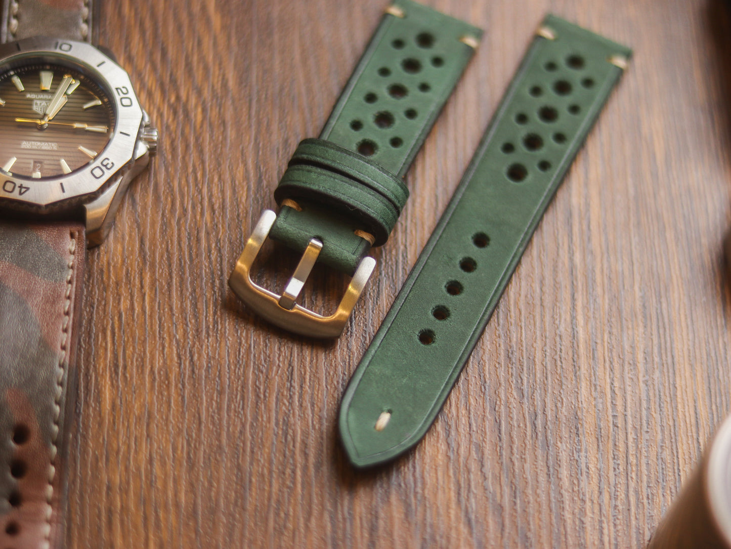 AVOCADO GREEN HAND-CRAFTED WATCH STRAPS - RALLY