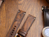CRAZY BROWN HAND-CRAFTED WATCH STRAPS - MINIMAL STITCHED