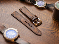 CRAZY BROWN HAND-CRAFTED WATCH STRAPS - MINIMAL STITCHED