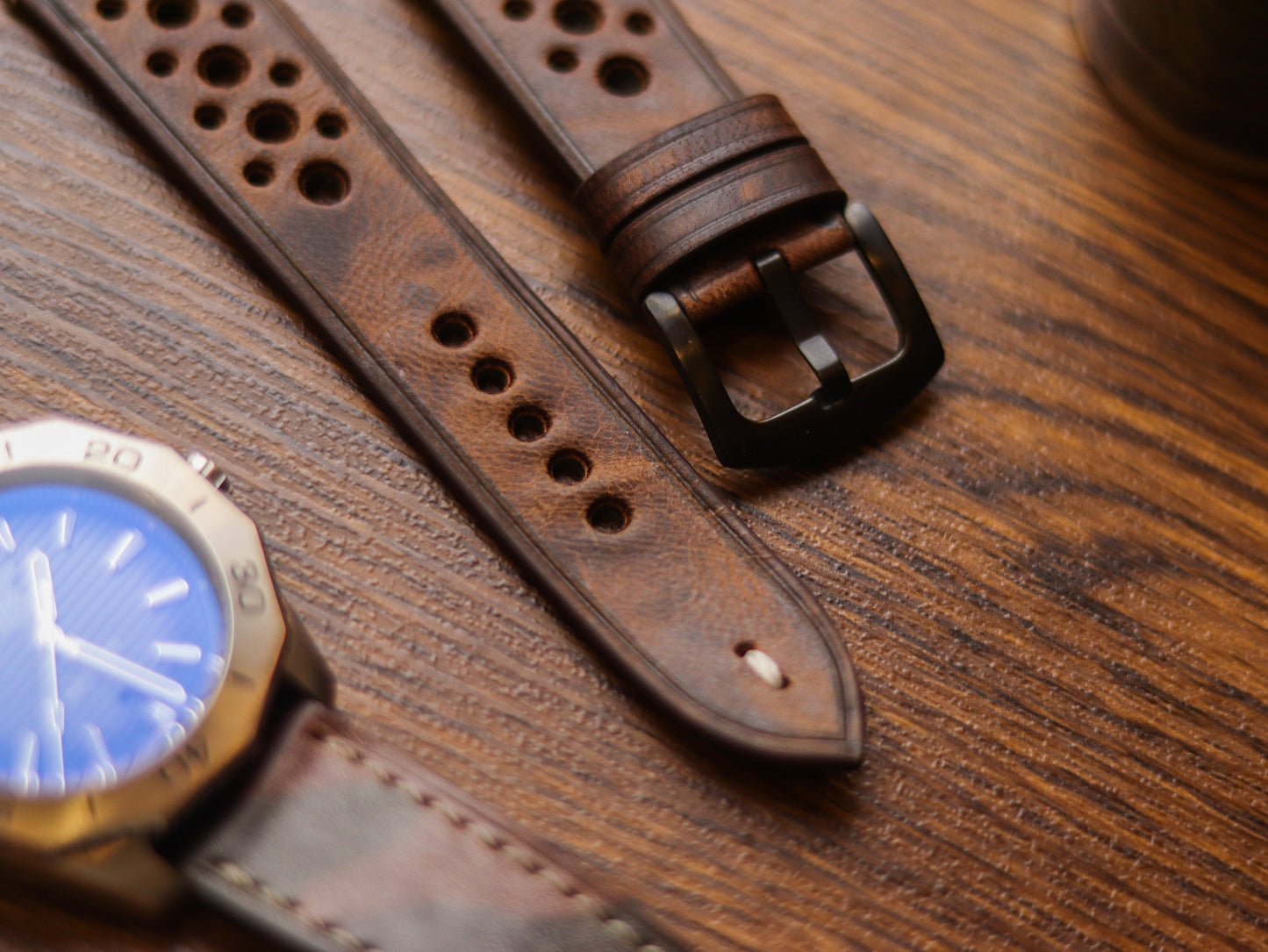 CRAZY BROWN HAND-CRAFTED WATCH STRAPS - RALLY