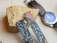PYTHON SKIN WATCH STRAPS WITH BUTTERFLY CLASP - RAINBOW