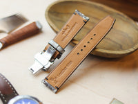 PYTHON SKIN WATCH STRAPS WITH BUTTERFLY CLASP - NATURAL