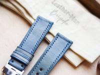 ITALIAN WAXED CAMOUFLAGE HAND-CRAFTED STRAPS FULL STITCHED - ARCTIC BLUE