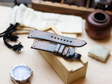 ITALIAN WAXED CAMOUFLAGE HAND-CRAFTED STRAPS MINIMAL STITCHED - COFFEE BROWN