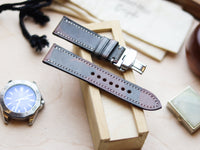 ITALIAN WAXED CAMOUFLAGE HAND-CRAFTED STRAPS FULL STITCHED - COFFEE BROWN