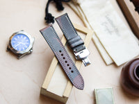 ITALIAN WAXED CAMOUFLAGE HAND-CRAFTED STRAPS FULL STITCHED - COFFEE BROWN