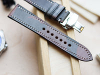 ITALIAN WAXED CAMOUFLAGE HAND-CRAFTED STRAPS FULL STITCHED - COFFEE BROWN