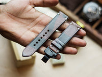 ITALIAN WAXED CAMOUFLAGE HAND-CRAFTED STRAPS MINIMAL STITCHED - COFFEE BROWN
