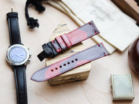 ITALIAN WAXED CAMOUFLAGE HAND-CRAFTED STRAPS MINIMAL STITCHED - COREL RED