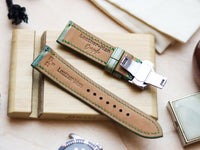 ITALIAN WAXED CAMOUFLAGE HAND-CRAFTED STRAPS FULL STITCHED - LIME GREEN