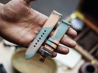 ITALIAN WAXED CAMOUFLAGE HAND-CRAFTED STRAPS MINIMAL STITCHED - MILITARY GREEN (Copy)
