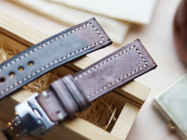 ITALIAN WAXED CAMOUFLAGE HAND-CRAFTED STRAPS BOX STITCHED - COFFEE BROWN