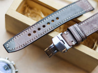 ITALIAN WAXED CAMOUFLAGE HAND-CRAFTED STRAPS BOX STITCHED - COFFEE BROWN