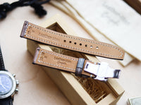 ITALIAN WAXED CAMOUFLAGE HAND-CRAFTED STRAPS BOX STITCHED - COFFEE BROWN