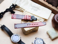 ITALIAN WAXED CAMOUFLAGE HAND-CRAFTED STRAPS MINIMAL STITCHED - COREL RED