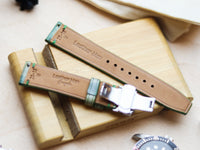 ITALIAN WAXED CAMOUFLAGE HAND-CRAFTED STRAPS MINIMAL STITCHED - LIME GREEN