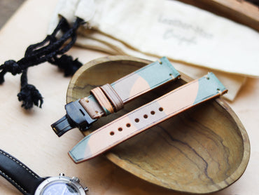 ITALIAN WAXED CAMOUFLAGE HAND-CRAFTED STRAPS MINIMAL STITCHED - MILITARY GREEN (Copy)