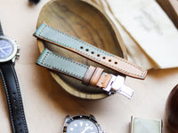 ITALIAN WAXED CAMOUFLAGE HAND-CRAFTED STRAPS FULL STITCHED - MILITARY GREEN (Copy)