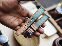 ITALIAN WAXED CAMOUFLAGE HAND-CRAFTED STRAPS FULL STITCHED - MILITARY GREEN (Copy)