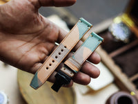 ITALIAN WAXED CAMOUFLAGE HAND-CRAFTED STRAPS MINIMAL STITCHED - MILITARY GREEN (Copy)