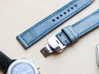 ITALIAN WAXED CAMOUFLAGE HAND-CRAFTED STRAPS FULL STITCHED - ARCTIC BLUE