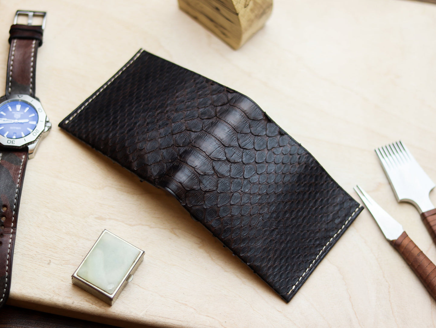 ATTICUS - HICKORY BROWN PYTHON SKIN
