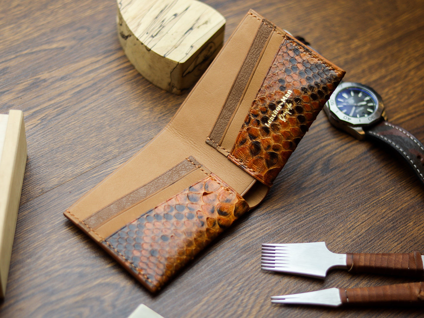 ATTICUS - COPPER BROWN PYTHON SKIN