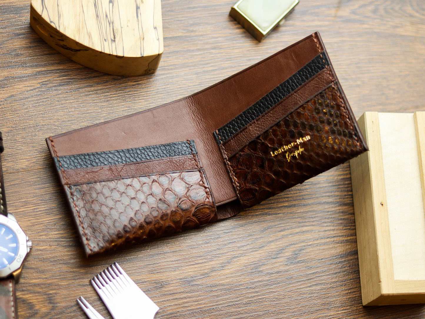 ATTICUS - PECAN BROWN PYTHON SKIN