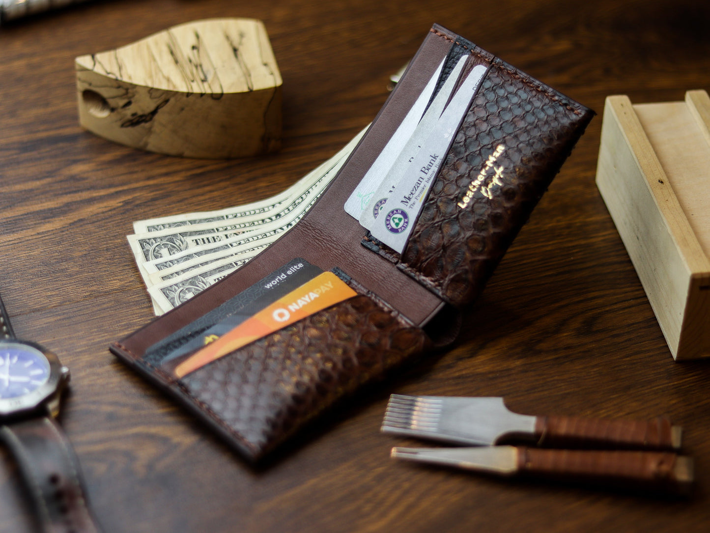 ATTICUS - PECAN BROWN PYTHON SKIN