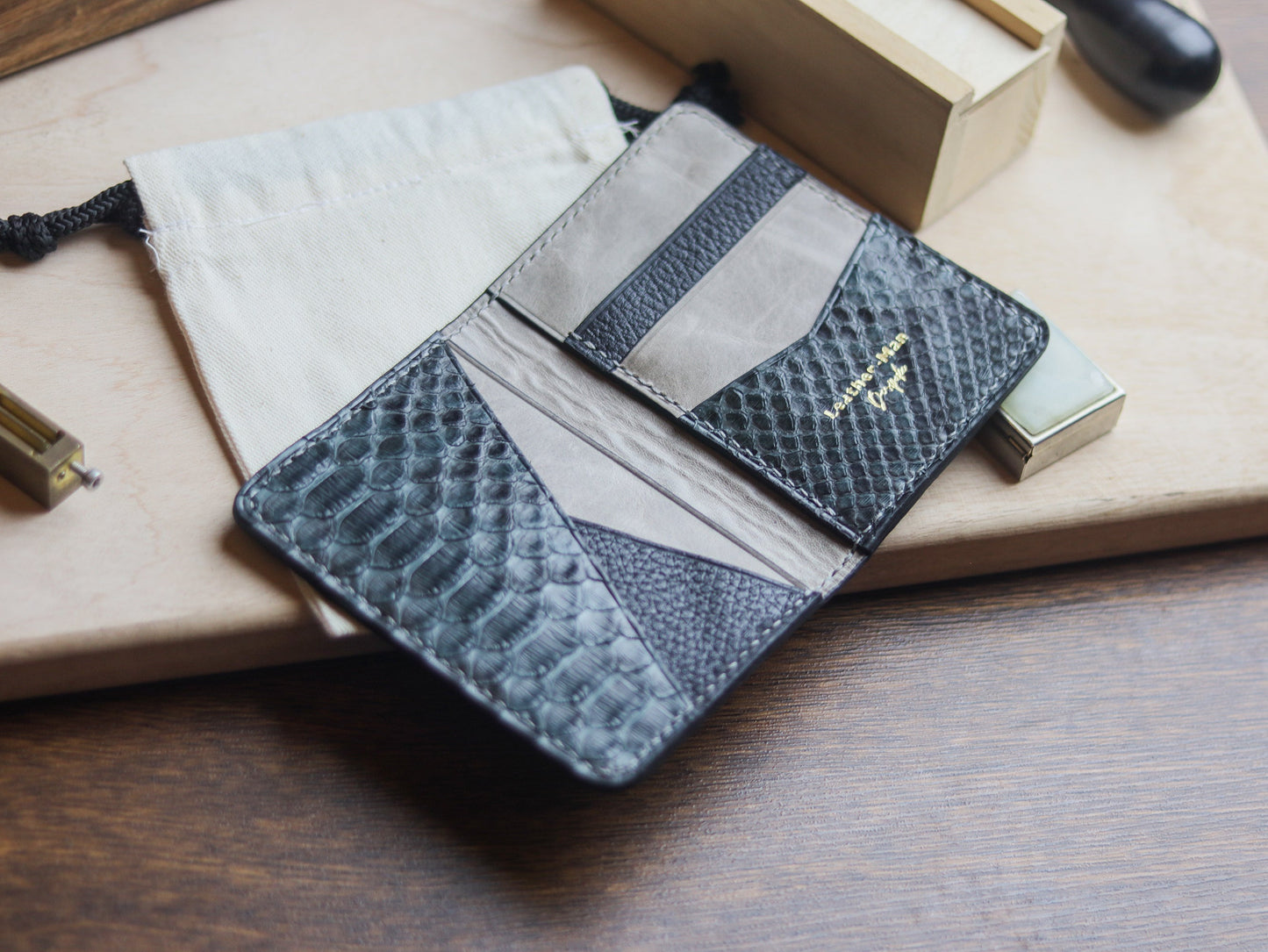 BRIXTON - IRIDIUM GRAY PYTHON SKIN