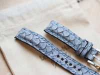 PREMIUM DENIM BLUE TILAPIA FISH SKIN STRAPS - PADDED