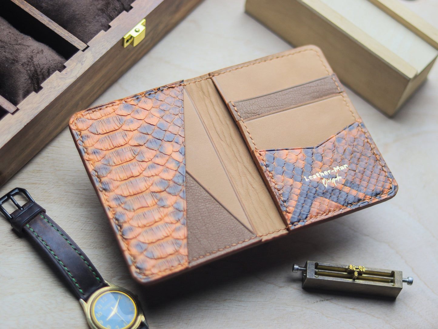 BRIXTON - COPPER BROWN PYTHON SKIN