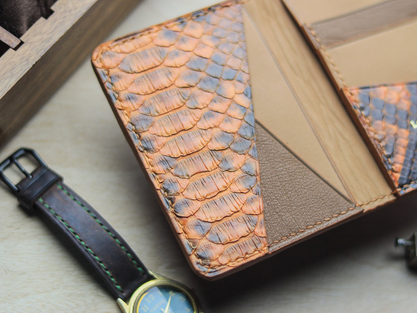 BRIXTON - COPPER BROWN PYTHON SKIN