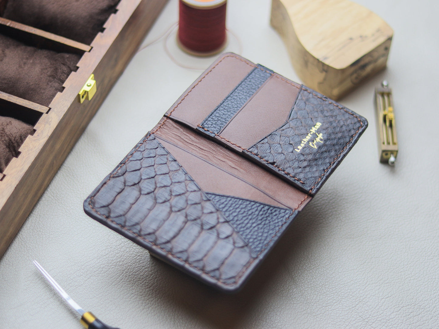 BRIXTON - HICKORY BROWN PYTHON SKIN