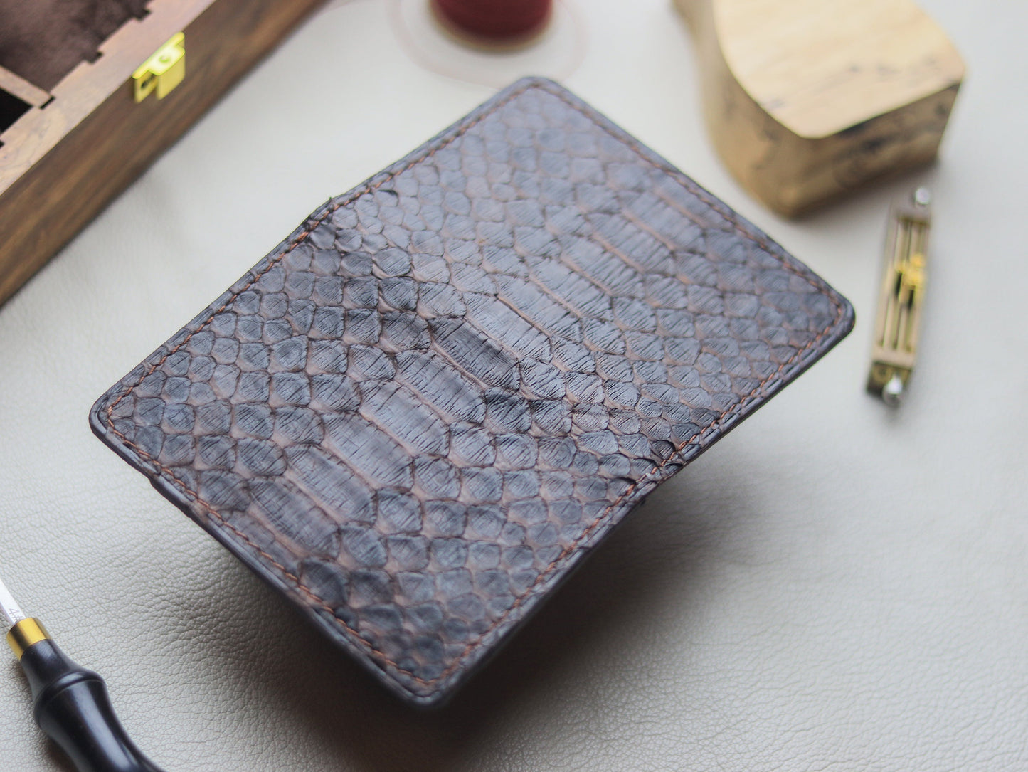 BRIXTON - HICKORY BROWN PYTHON SKIN