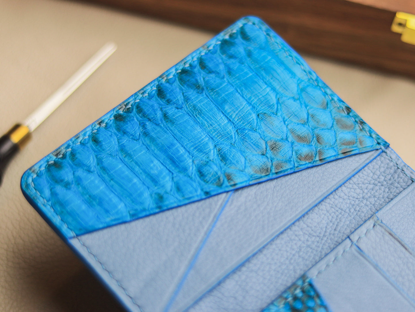 BRIXTON - CERULEAN BLUE PYTHON SKIN