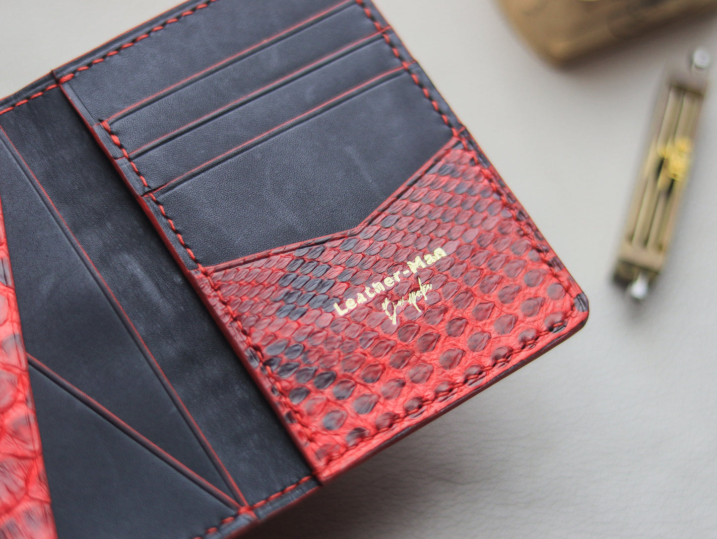 BRIXTON - VENETIAN RED PYTHON SKIN