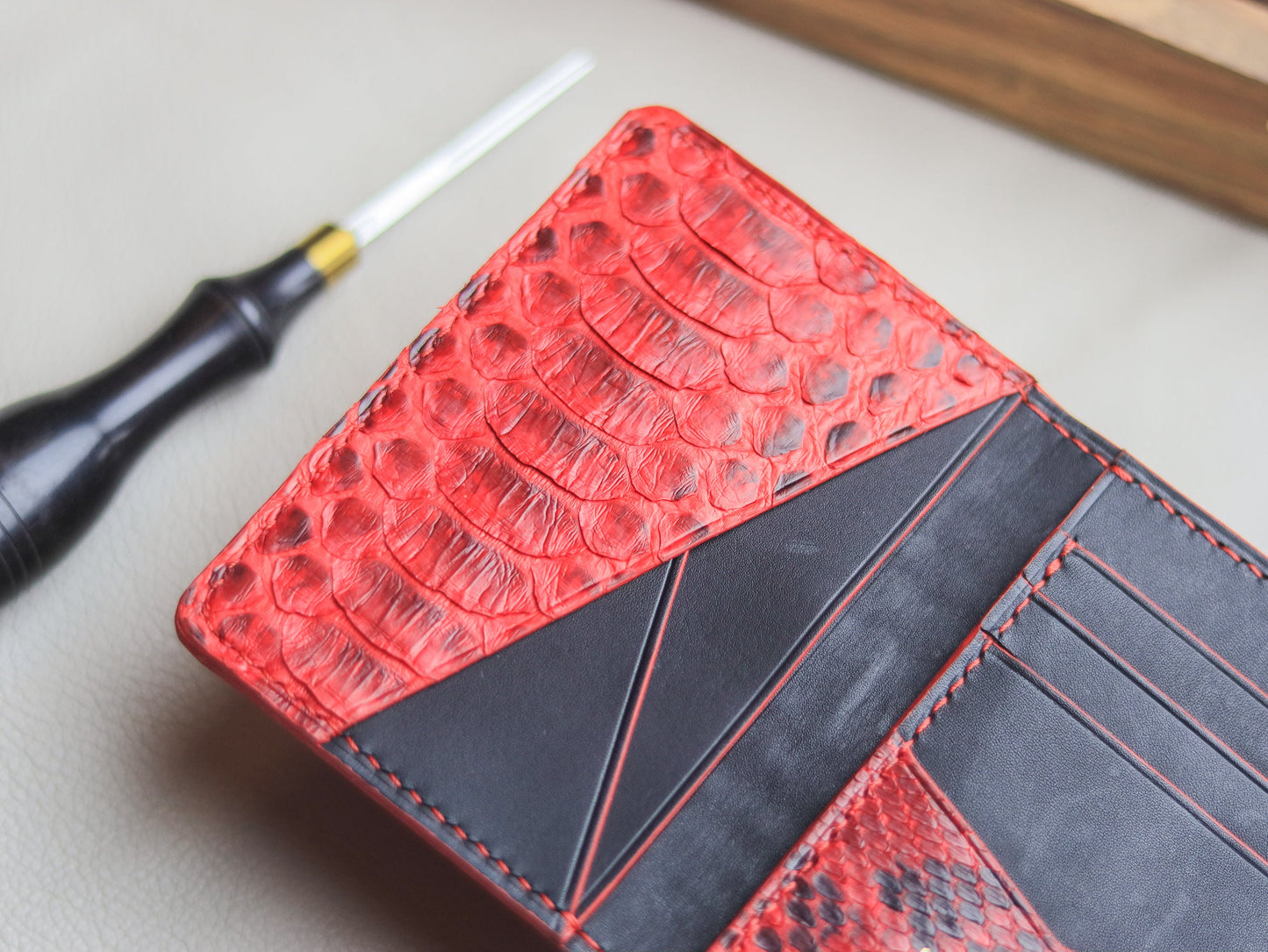 BRIXTON - VENETIAN RED PYTHON SKIN