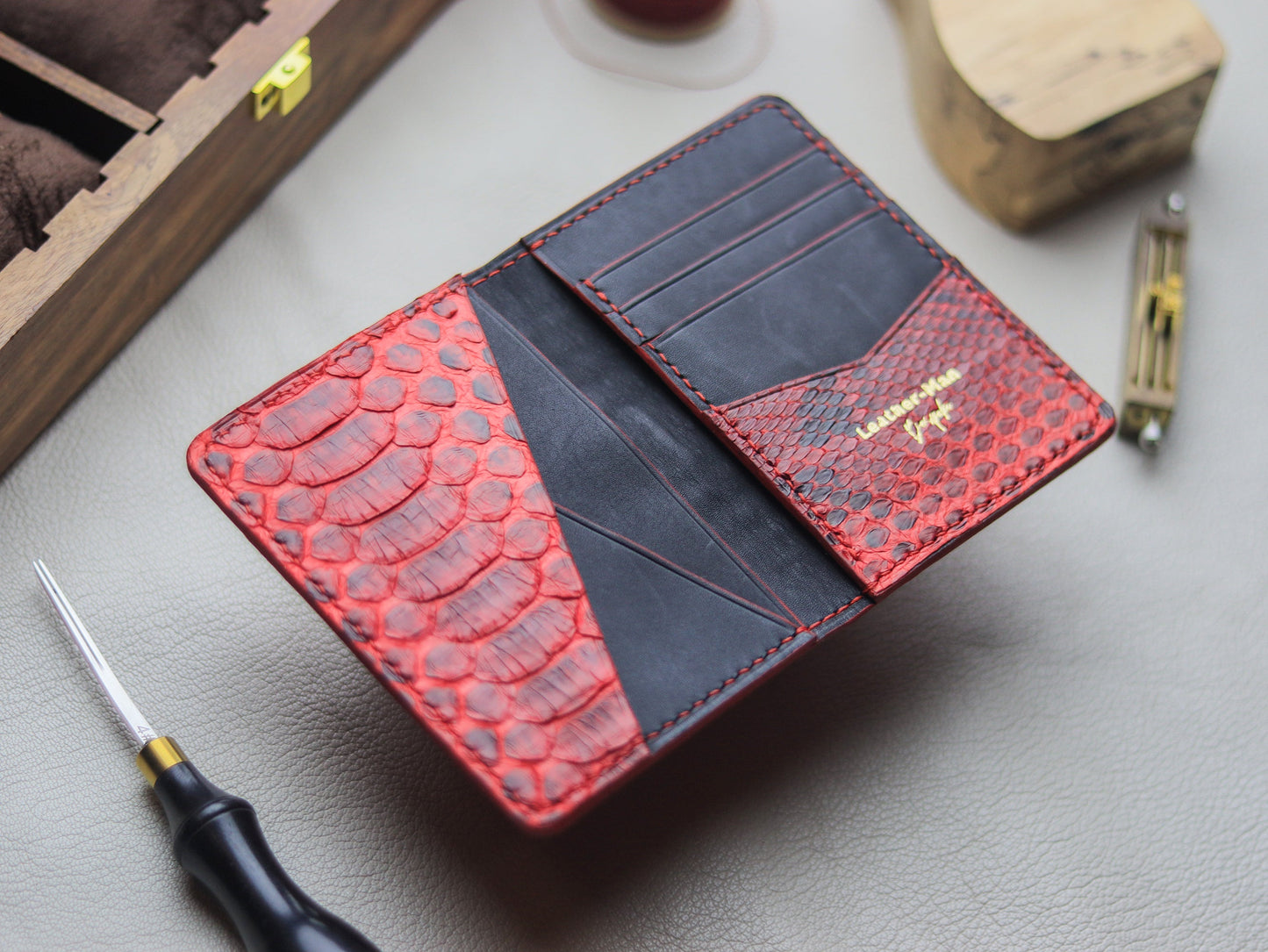 BRIXTON - VENETIAN RED PYTHON SKIN