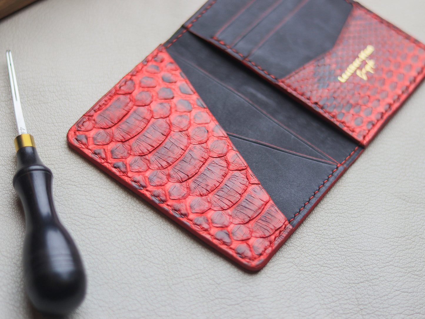 BRIXTON - VENETIAN RED PYTHON SKIN