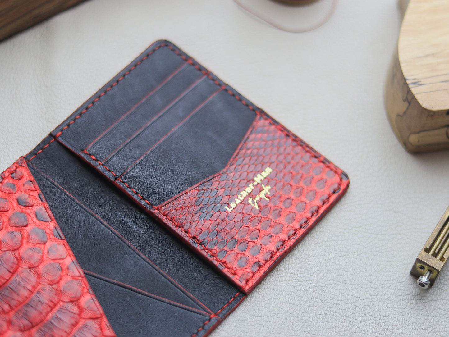 BRIXTON - VENETIAN RED PYTHON SKIN